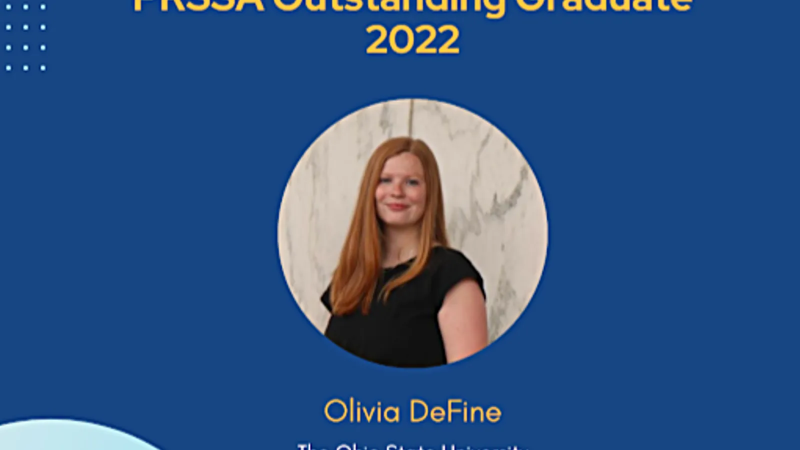 DeFine Receives PRSSA Outstanding Graduate Award